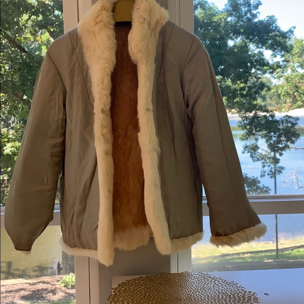 Multicolored Real Rabbit Jacket (Small) - image 6